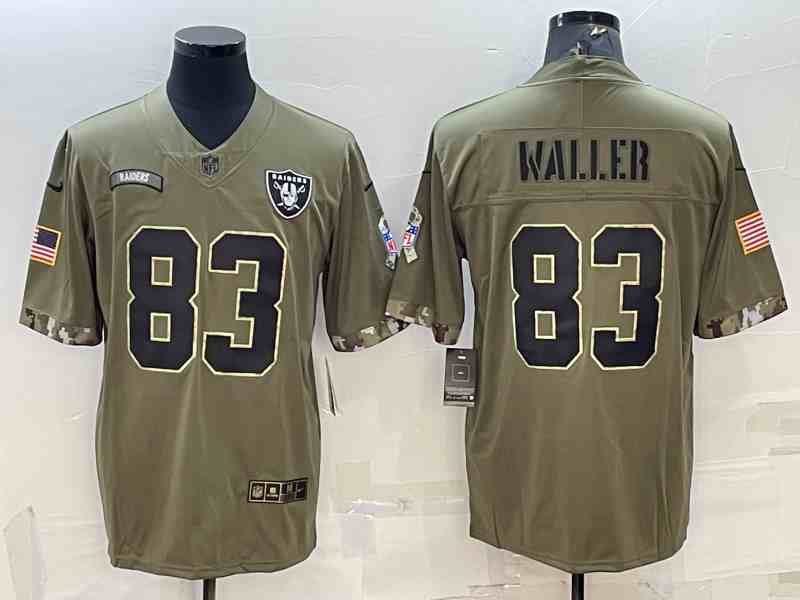Men's Las Vegas Raiders #83 Darren Waller 2022 Olive Salute To Service Limited Stitched Jersey