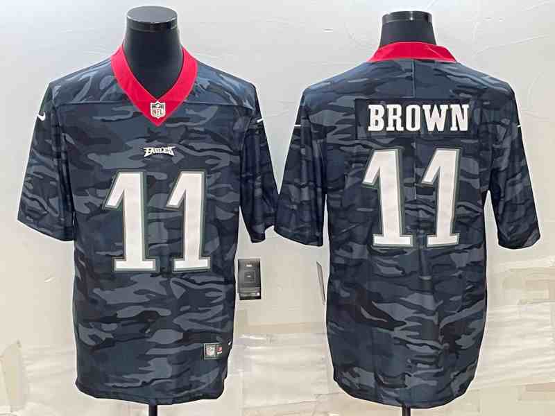 Men's Philadelphia Eagles #11 A. J. Brown Camo Limited Stitched Jersey