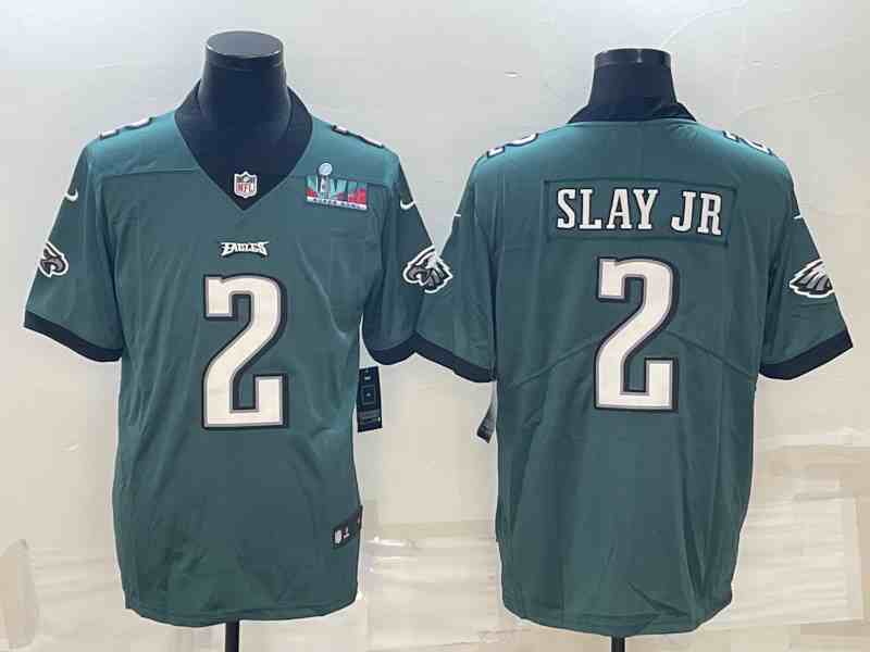 Men's Philadelphia Eagles #2 Darius Slay JR Green Super Bowl LVII Patch Vapor Untouchable Limited Stitched Jersey