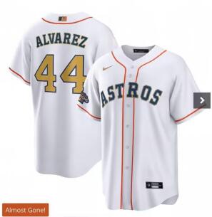 Huston Astros Yordan Alvarez White Gold Jerseys