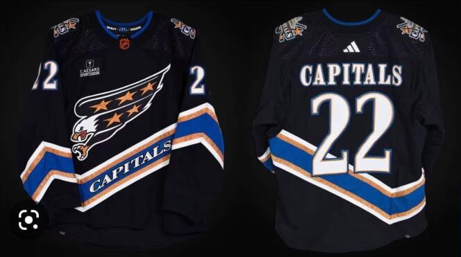 Capitals 22 Capitals black throwback Jerseys