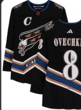 Capitals 8 Alexander Ovechkin Black Throwback Jerseys