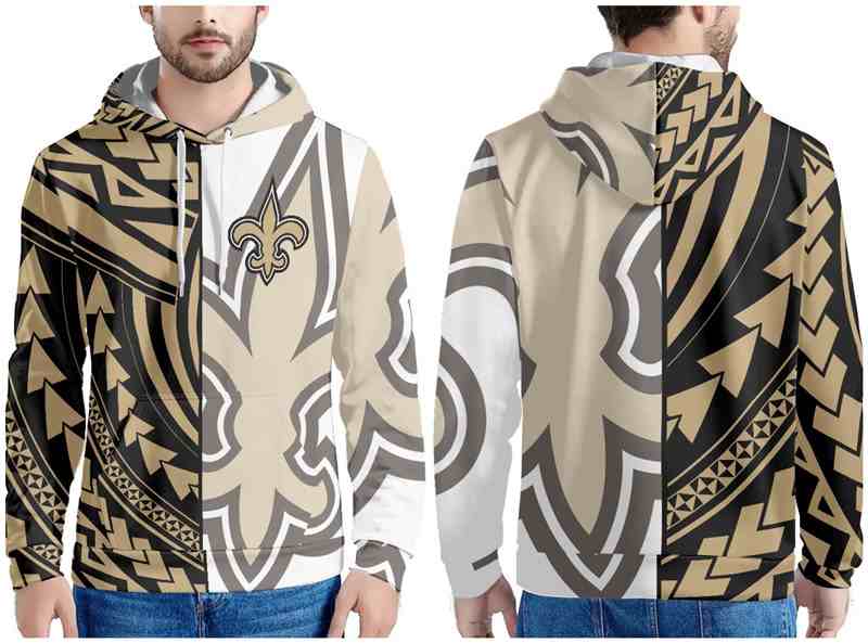 Men's New Orleans Saints Black Gold Pullover Hoodie