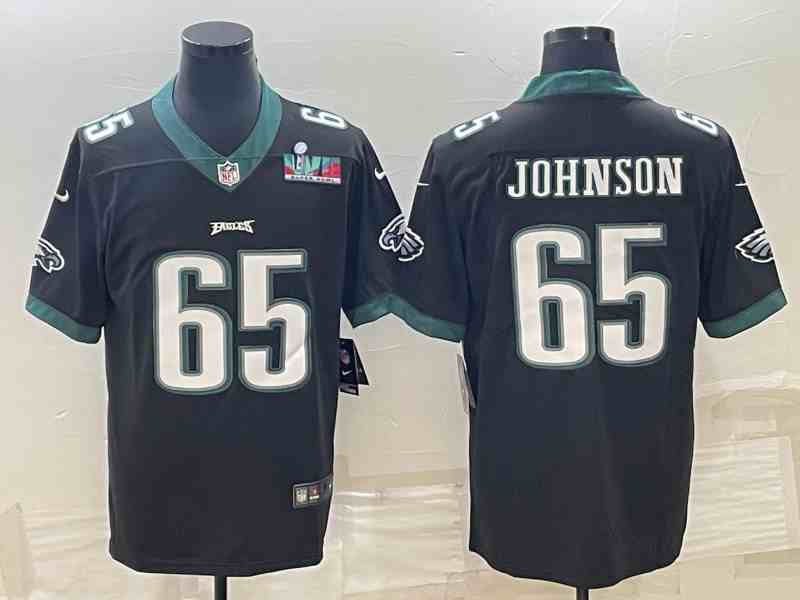 Men's Philadelphia Eagles #65 Lane Johnson Black Super Bowl LVII Vapor Untouchable Limited  Stitched Jersey