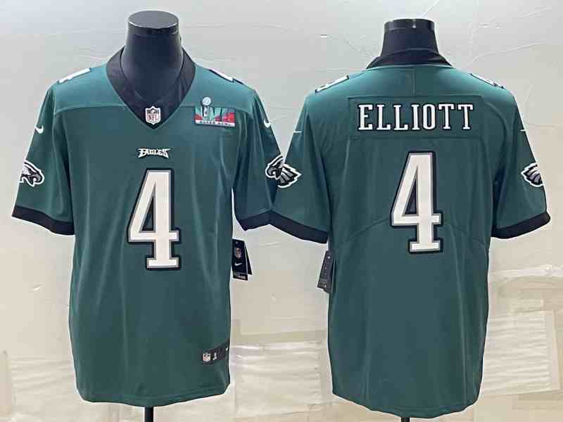 Men's Philadelphia Eagles #4 Jake Elliott Green Super Bowl LVII Patch Vapor Untouchable Limited Stitched Football Jersey