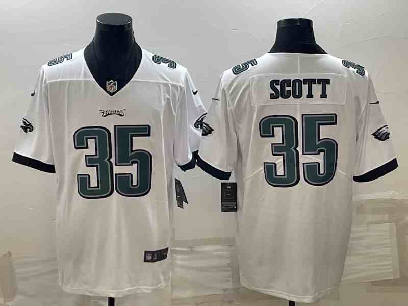 Men's Philadelphia Eagles #35 Boston Scott White Patch Vapor Untouchable Limited Stitched Football Jersey