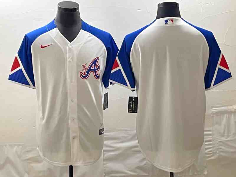 Men's Atlanta Braves Big Logo White 2023 City Connect Cool Base Stitched Jersey