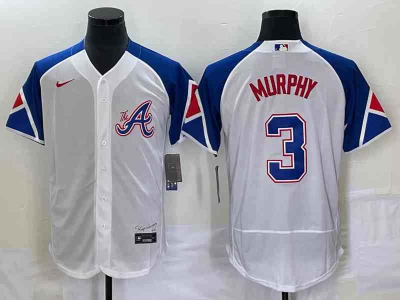 Men's Atlanta Braves #3 Dale Murphy White 2023 City Connect Cool Base Stitched Baseball Jersey