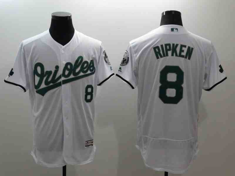 Men's Baltimore Orioles #8 Cal Ripken White Flexbase Authentic Collection Stitched MLB Jersey
