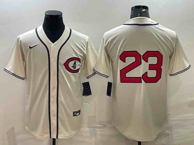 Men's Chicago Cubs #23 Ryne Sandberg 2022 Cream Field of Dreams Cool Base Stitched Baseball Jersey