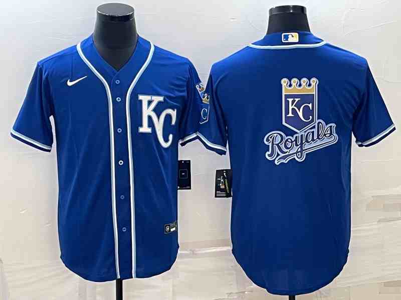 Men's Kansas City Royals Big Logo Light Blue Stitched MLB Cool Base Nike Jerseys