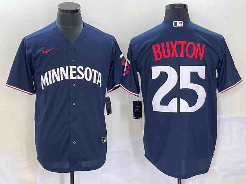 Men's Minnesota Twins #25 Byron Buxton Navy Cool Base Stitched Jersey