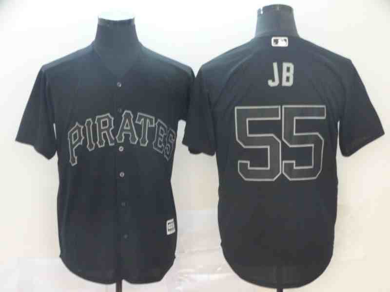 Men's Pittsburgh Pirates #55 Josh Bell JB Majestic Black 2019 Players' Weekend Player Stitched MLB Jersey