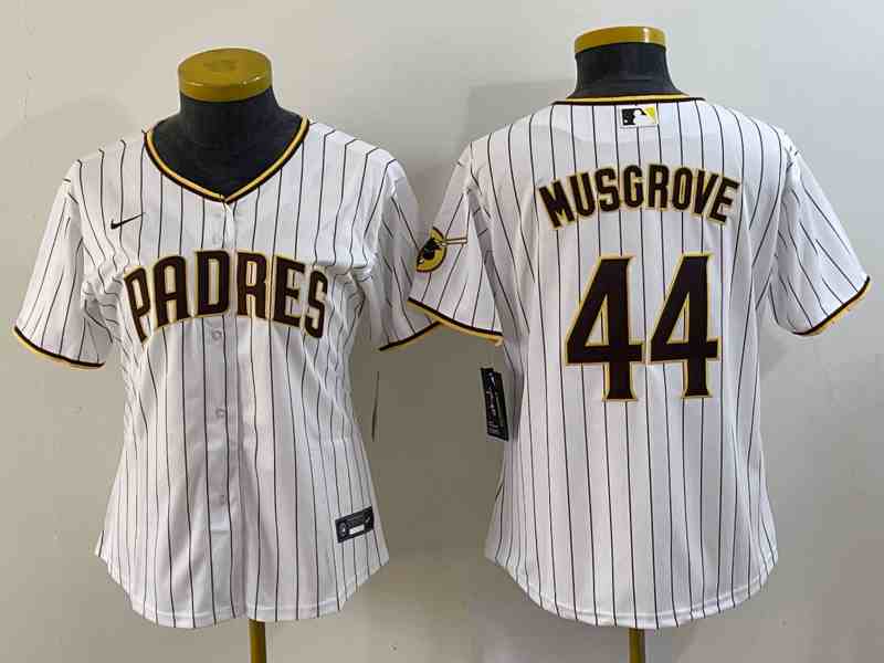 Women's San Diego Padres #44 Joe Musgrove White Stitched MLB Cool Base Nike Jersey