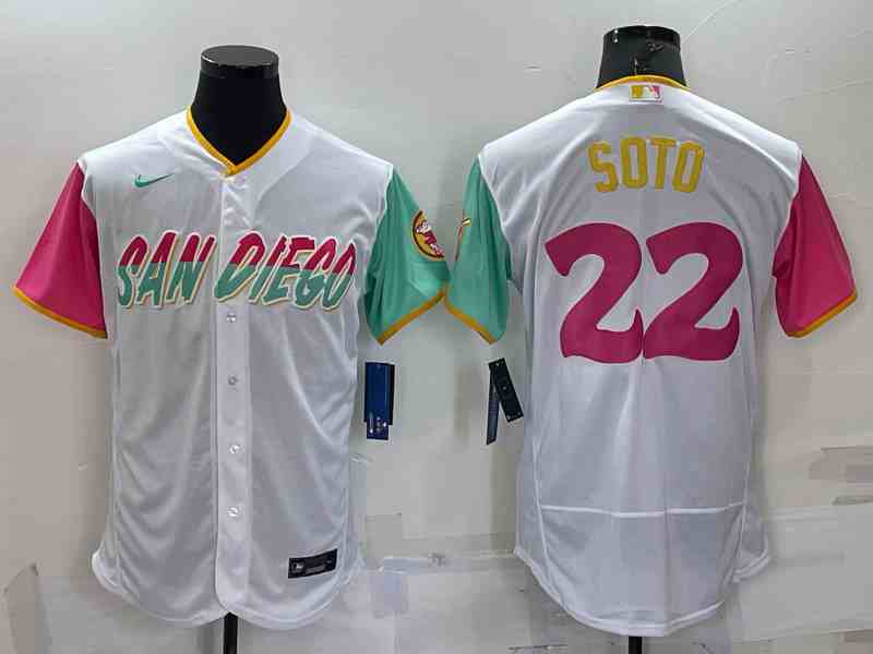 Men's San Diego Padres #22  Juan Soto White 2022 City Connect Flex Base Stitched Jersey