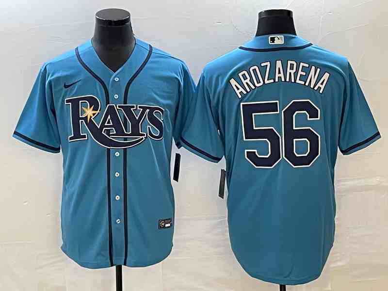 Men's Tampa Bay Rays #56 Randy Arozarena Blue Cool Base Stitched Baseball Jersey