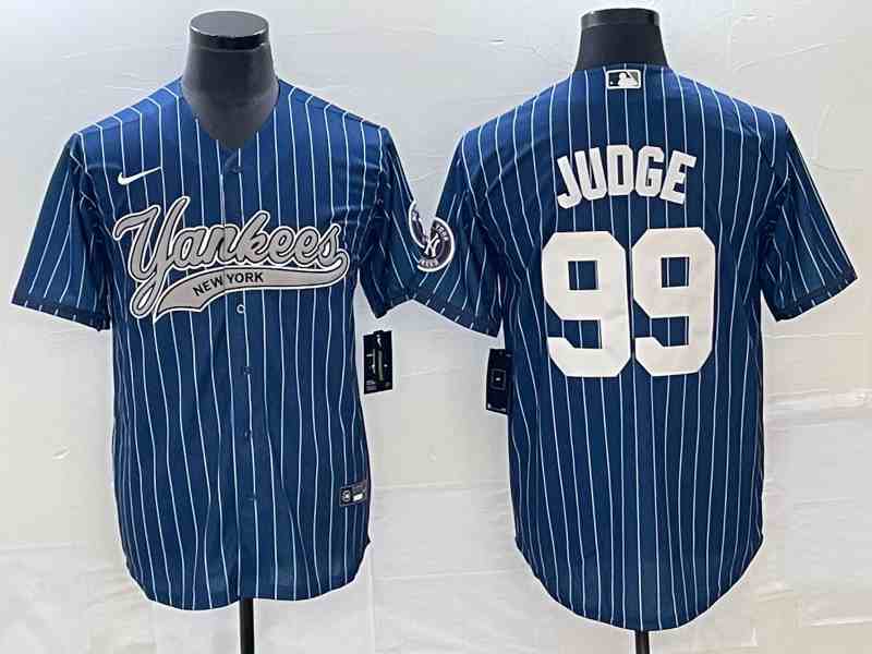 Men's New York Yankees #99 Aaron Judge Navy With Patch Cool Base Stitched Baseball Jersey1