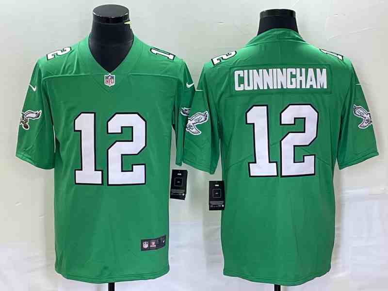 Men's Philadelphia Eagles #12 Randall Cunningham Green Vapor Limited Throwback Jersey