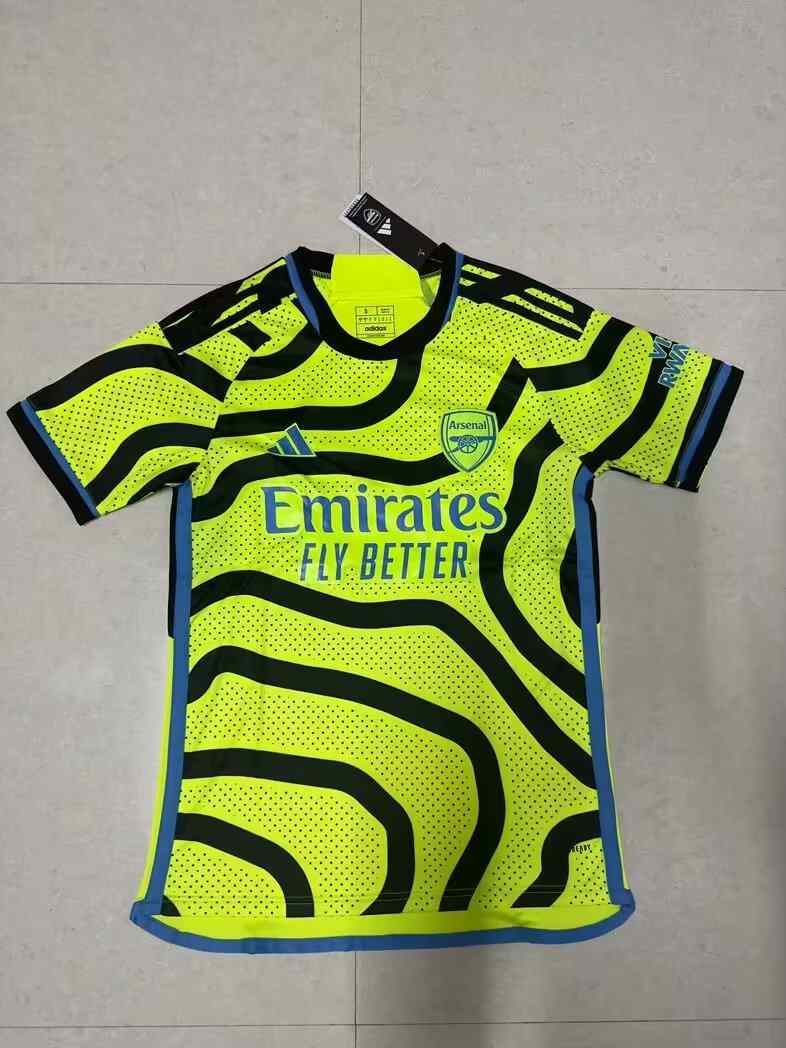 Men's Arsenal adidas 2023-24 Away Replica Jersey - Yellow