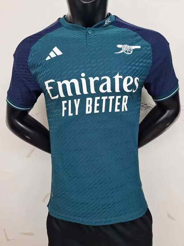 Men's Arsenal 2023-24 third green player version Custom Replica Jersey