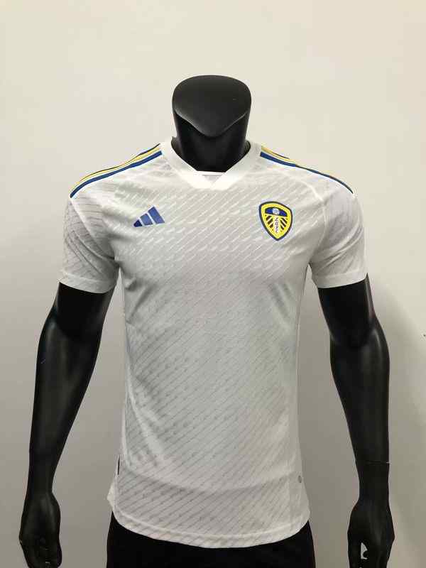 Men's leeds united 2023-24 home player version Custom Replica Jersey - White