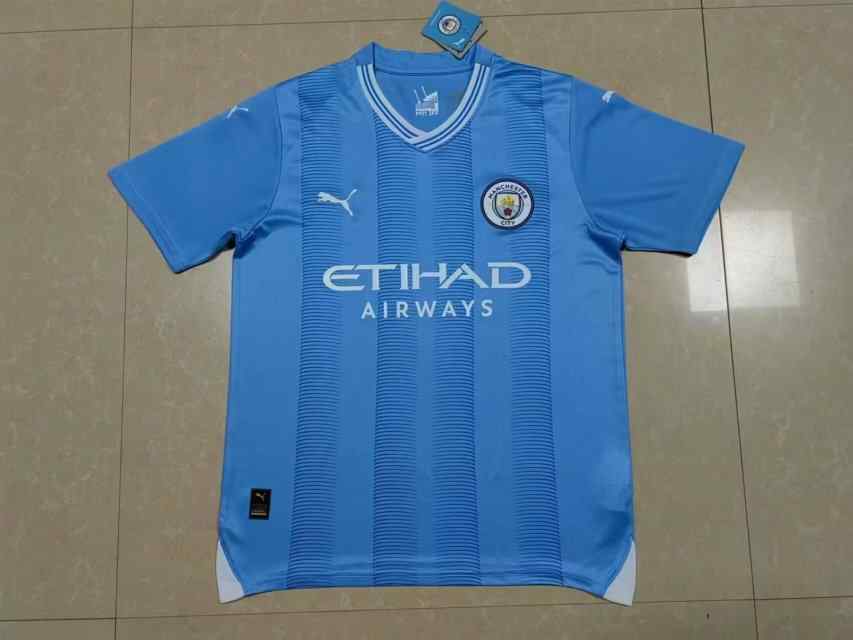 Men's Manchester City 2023-24 Home Custom Replica Jersey