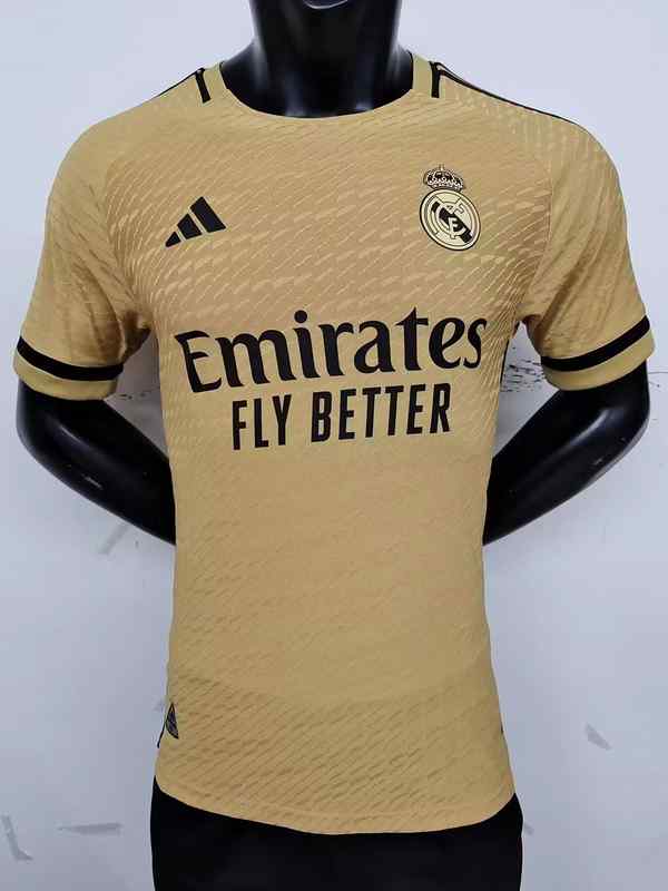 Men's real madrid 2023-24 gold player version Custom Replica Jersey