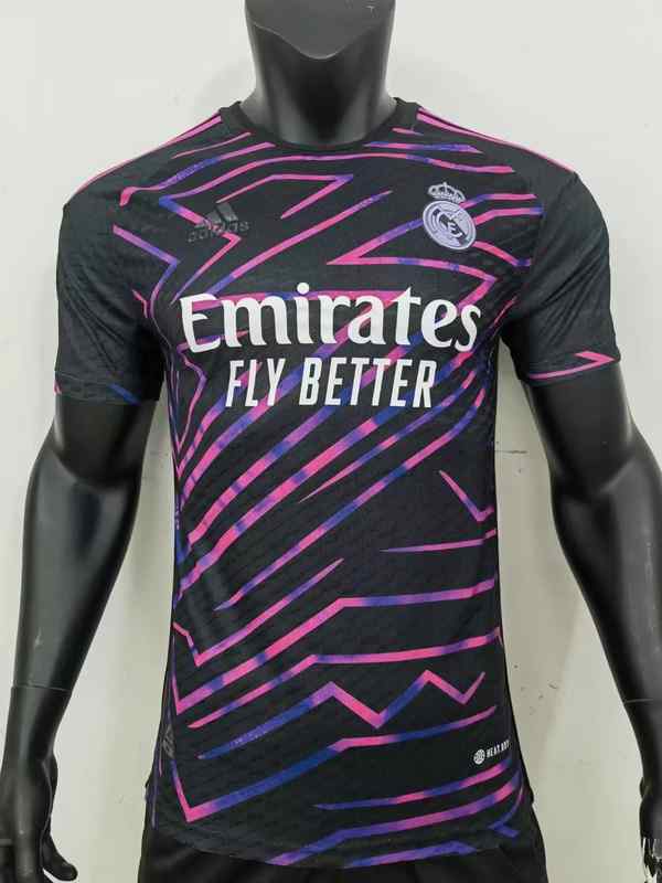 Men's Real madrid 2023-24 black pink player version Custom Replica Jersey
