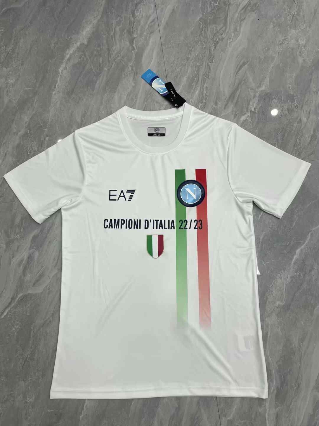 Men's 23-24 Napoli Champions Thai Edition Custom Replica Jersey