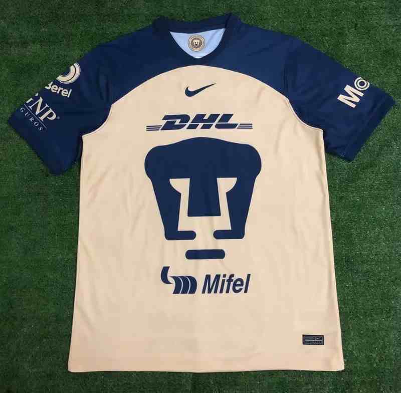 Men's 2022∕23 Pumas de la UNAM away yellow Custom Replica Jersey