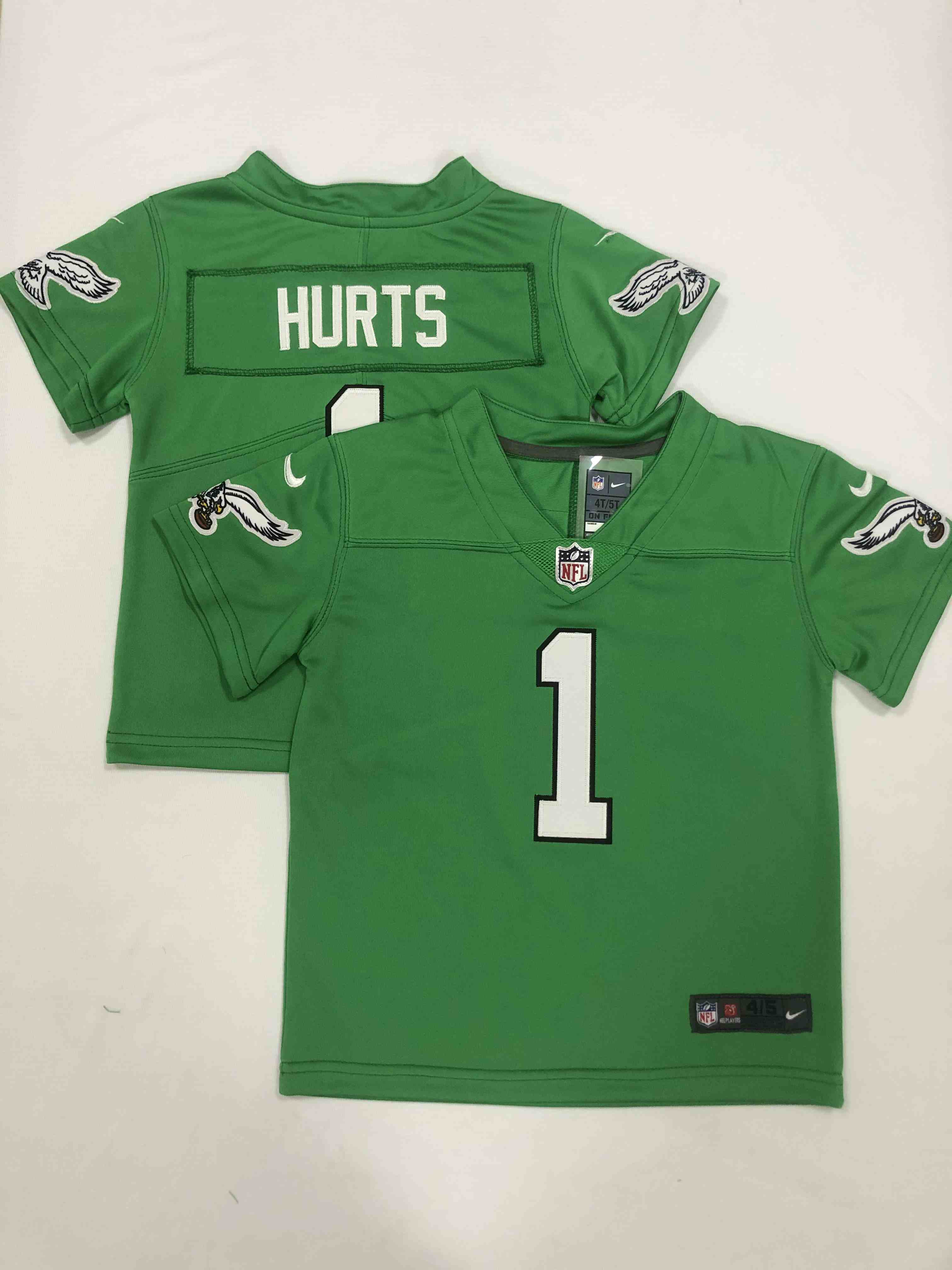 Toddler Philadelphia Eagles 1 Jalen Hurts Nike Kelly Green Alternate Game Jersey