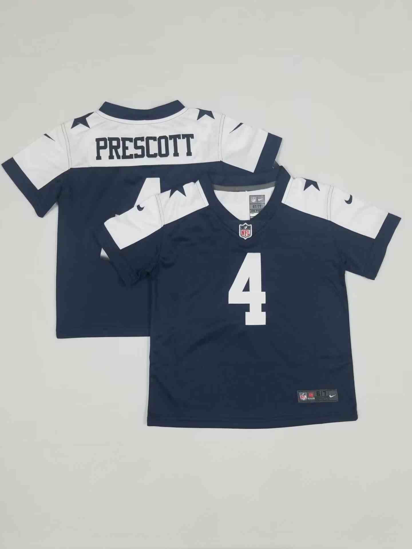 Toddler Dallas Cowboys 4 Dak Prescott Blue Thanksgiving  Limited Jersey
