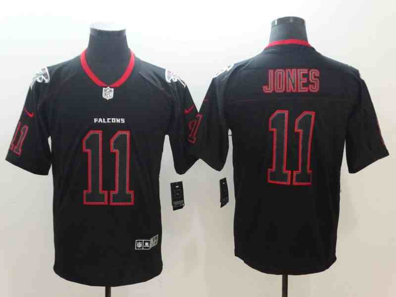 Men's Falcons #11 Julio Jones NFL Lights Out Black Color Rush Limited Jersey