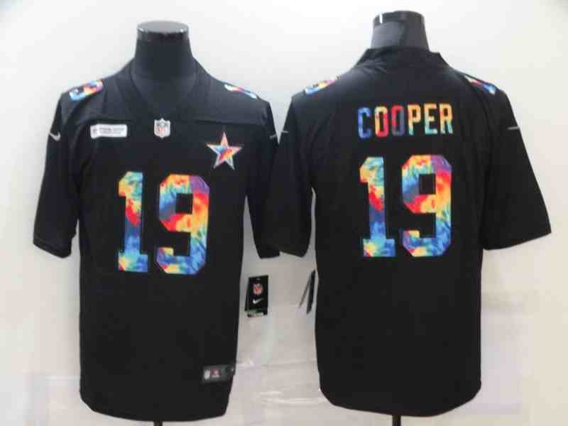 Men's Dallas Cowboys #19 Amari Cooper Black Vapor Untouchable Rainbow Limited Jersey