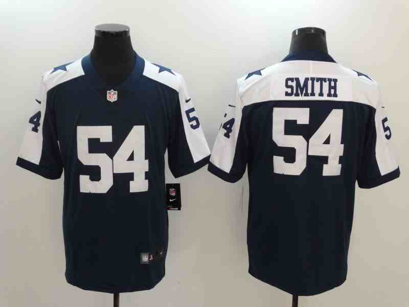 Men's Dallas Cowboys 54 Jaylon Smith Navy Blue Thanksgiving Limited Stitched Jersey