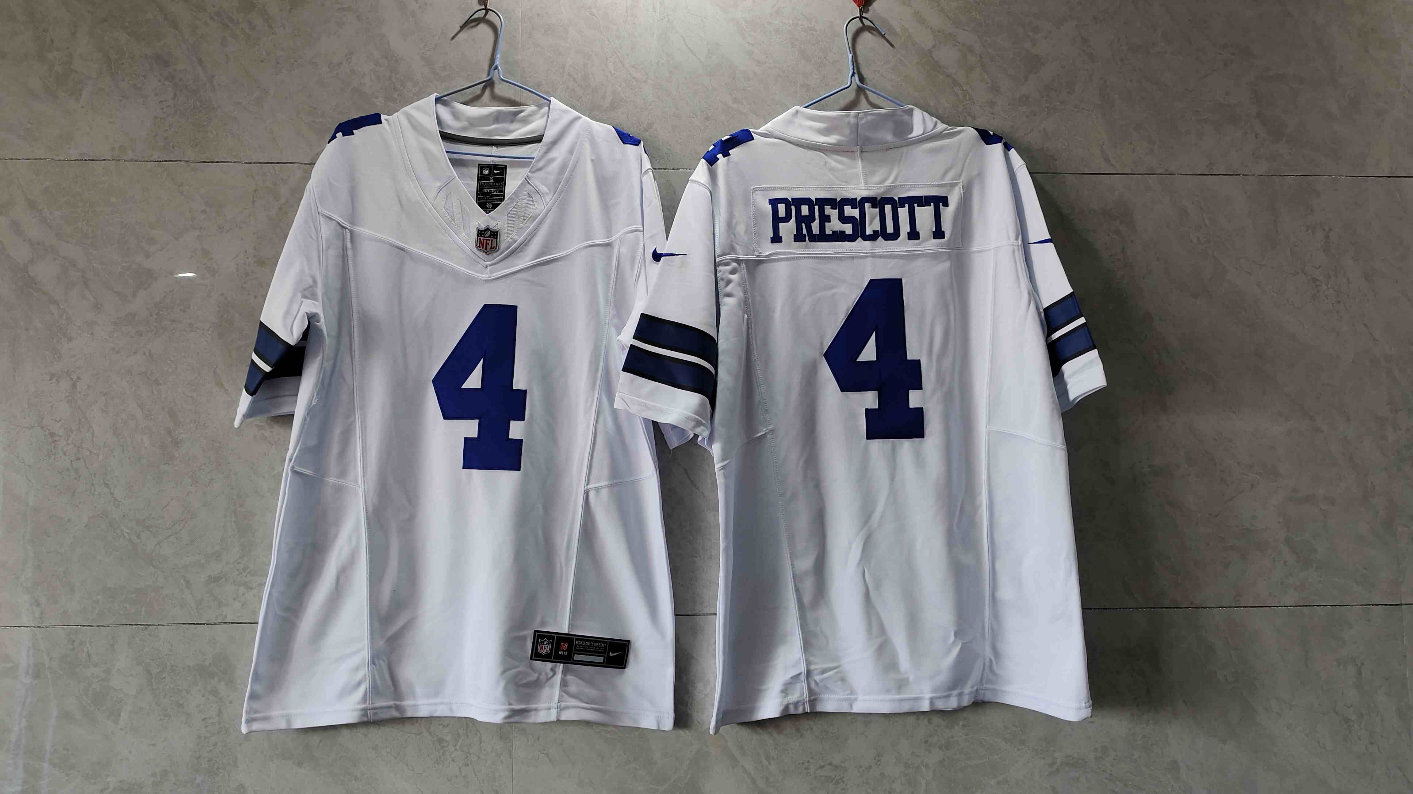 Men's Dallas Cowboys #4 Dak Prescott White 2023 F.U.S.E. Vapor Limited Stitched Football Jersey