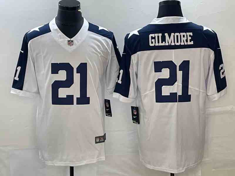 Men's Dallas Cowboys 21 GILMORE whiteThanksgiving Limited Stitched Jersey