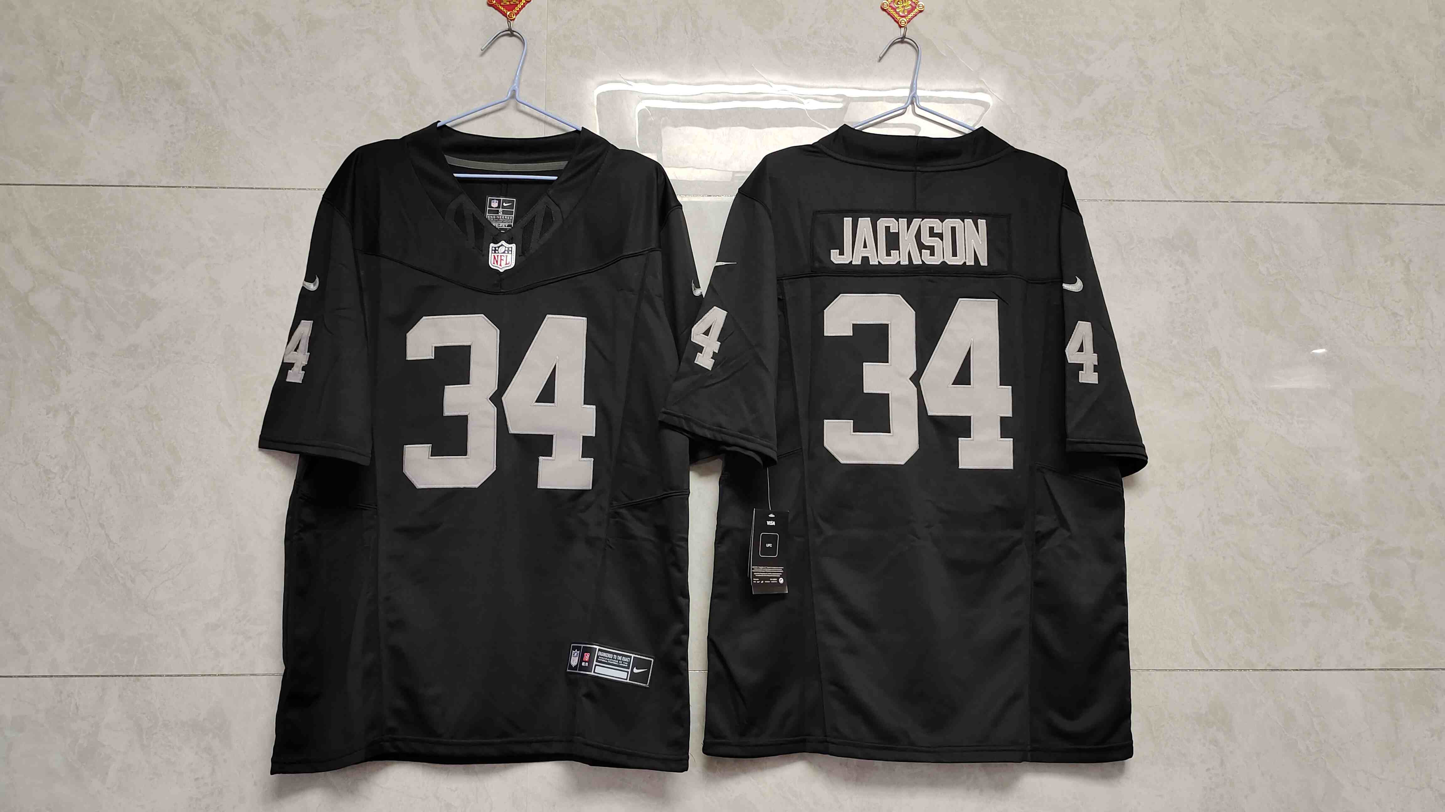 Men's Las Vegas Raiders #34 Bo Jackson Black 2023 F.U.S.E Vapor Untouchable Stitched Football Jersey