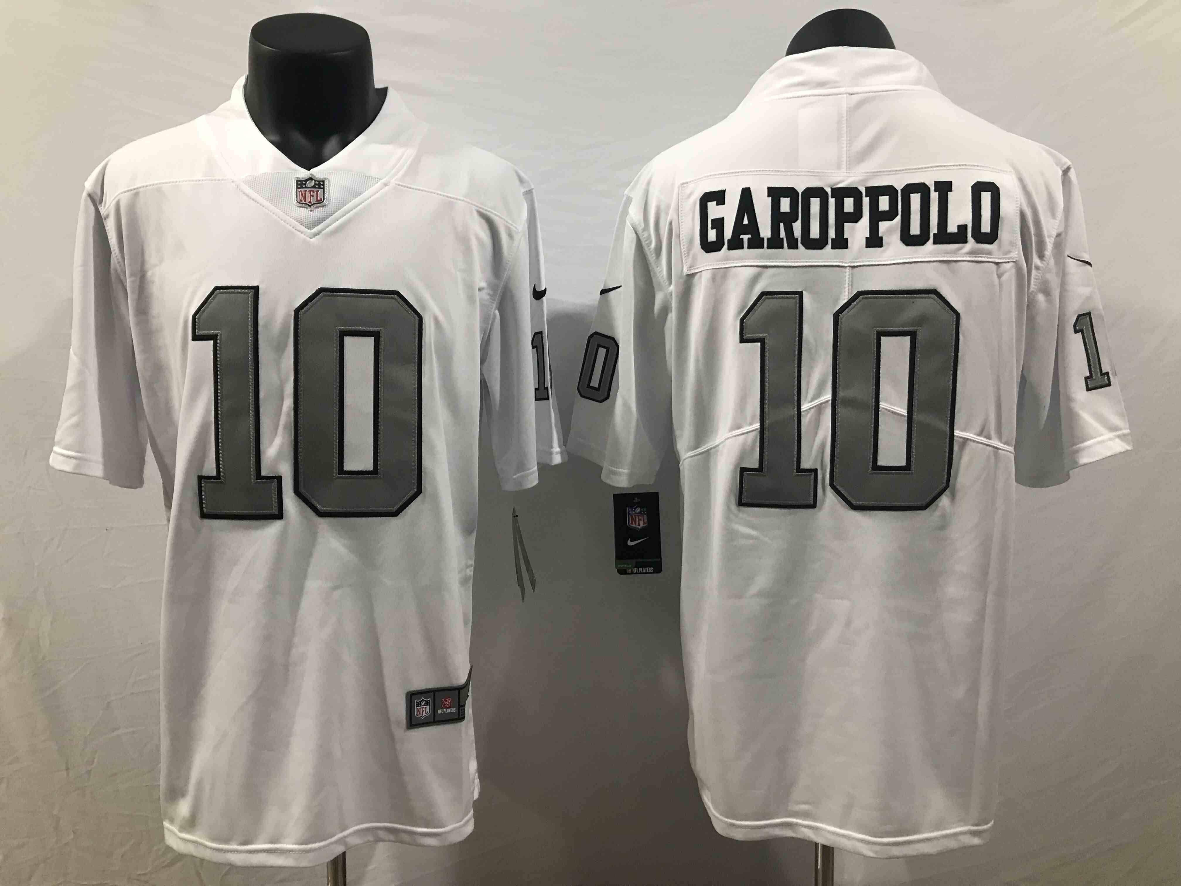 Men's Las Vegas Raiders #10 Jimmy Garoppolo White Color Rush Limited Stitched Football Jersey