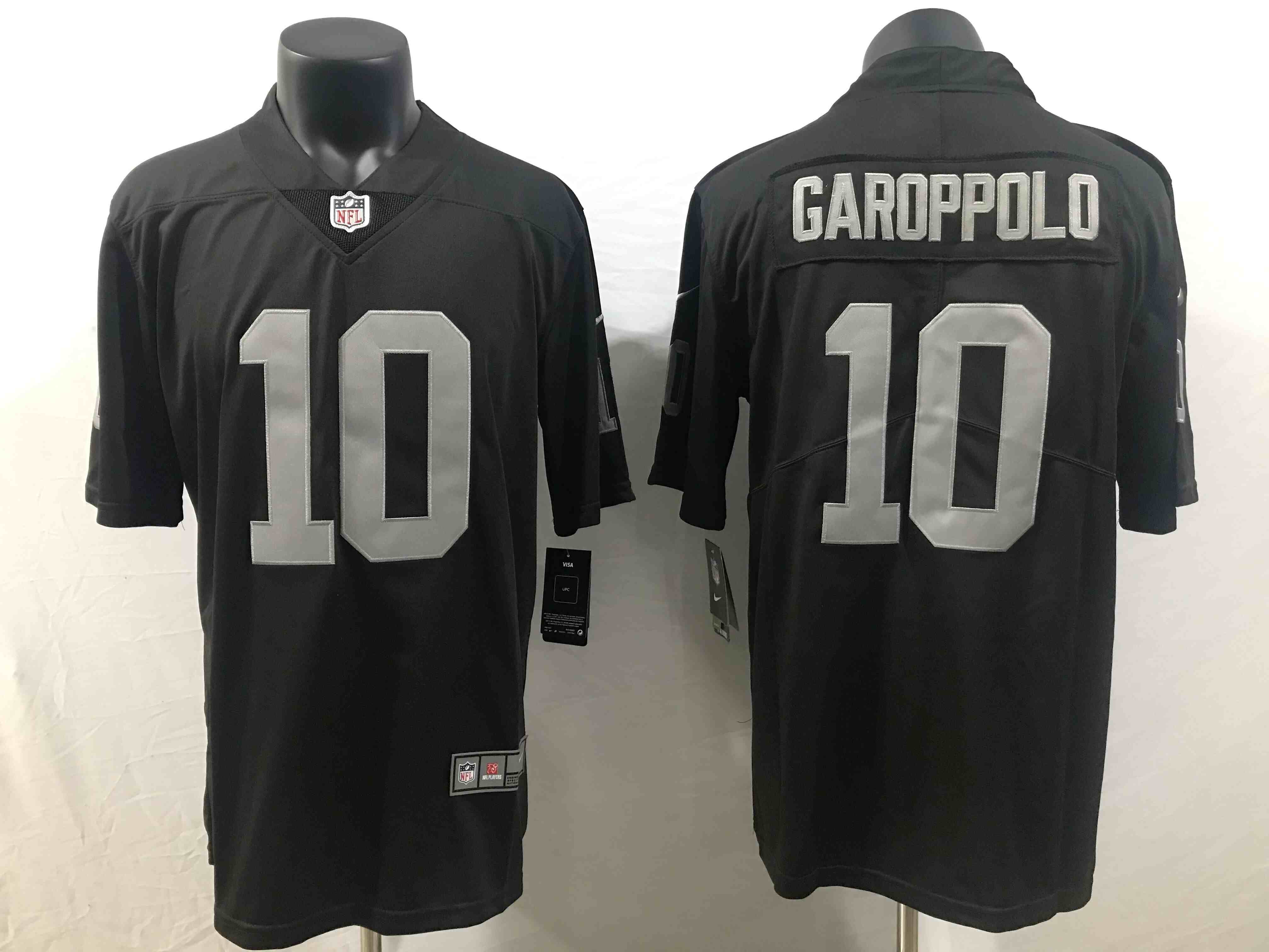 Men's Las Vegas Raiders #10 Jimmy Garoppolo Black Vapor Untouchable Stitched Football Jersey