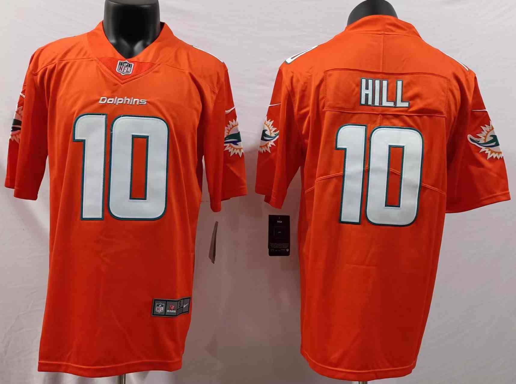 Men's Miami Dolphins #10 Tyreek Hill Orange Vapor Limited Jersey