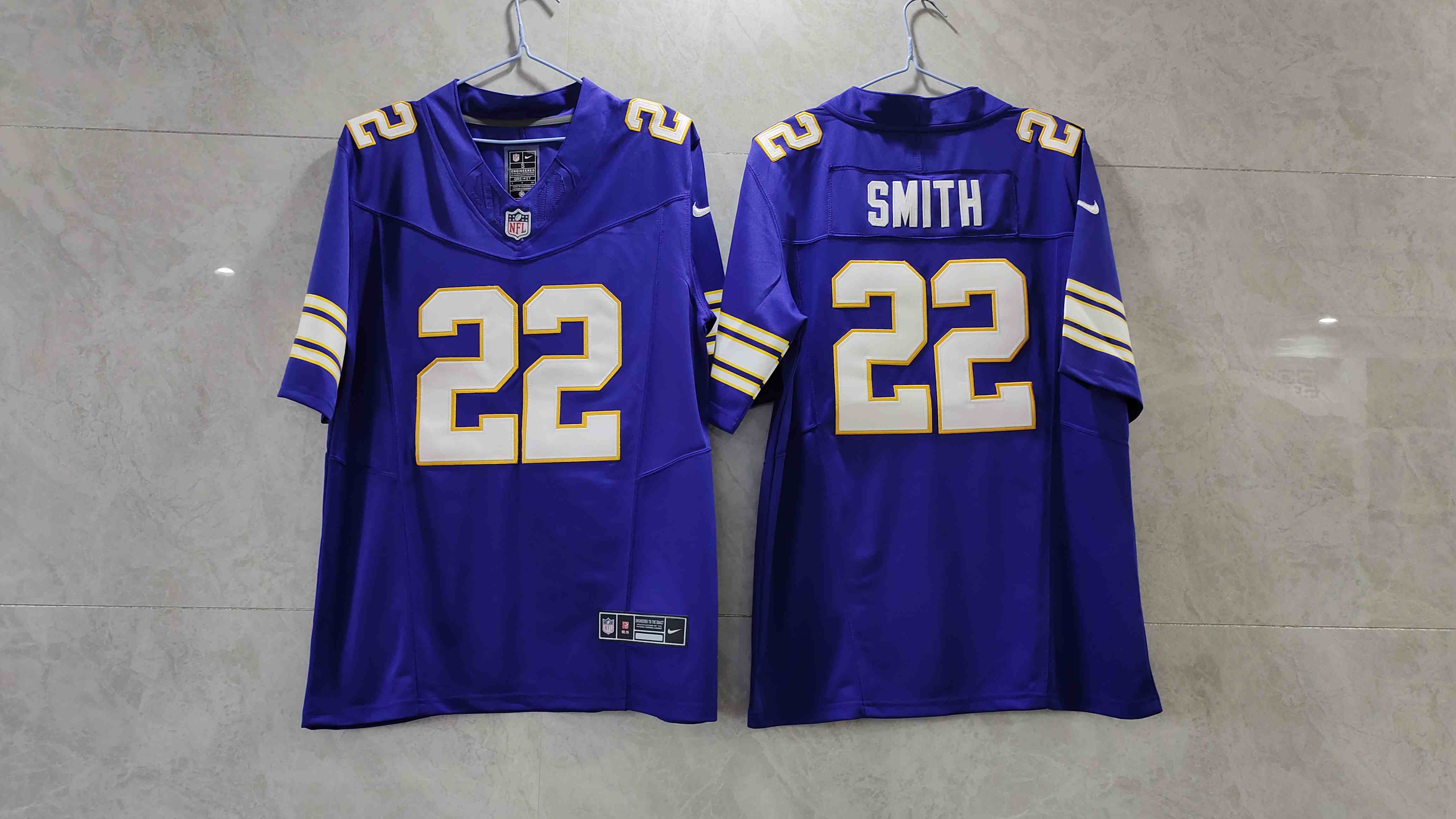 Men's Minnesota Vikings #22 Harrison Smith Purple 2023 F.U.S.E. Vapor Untouchable Stitched Jersey