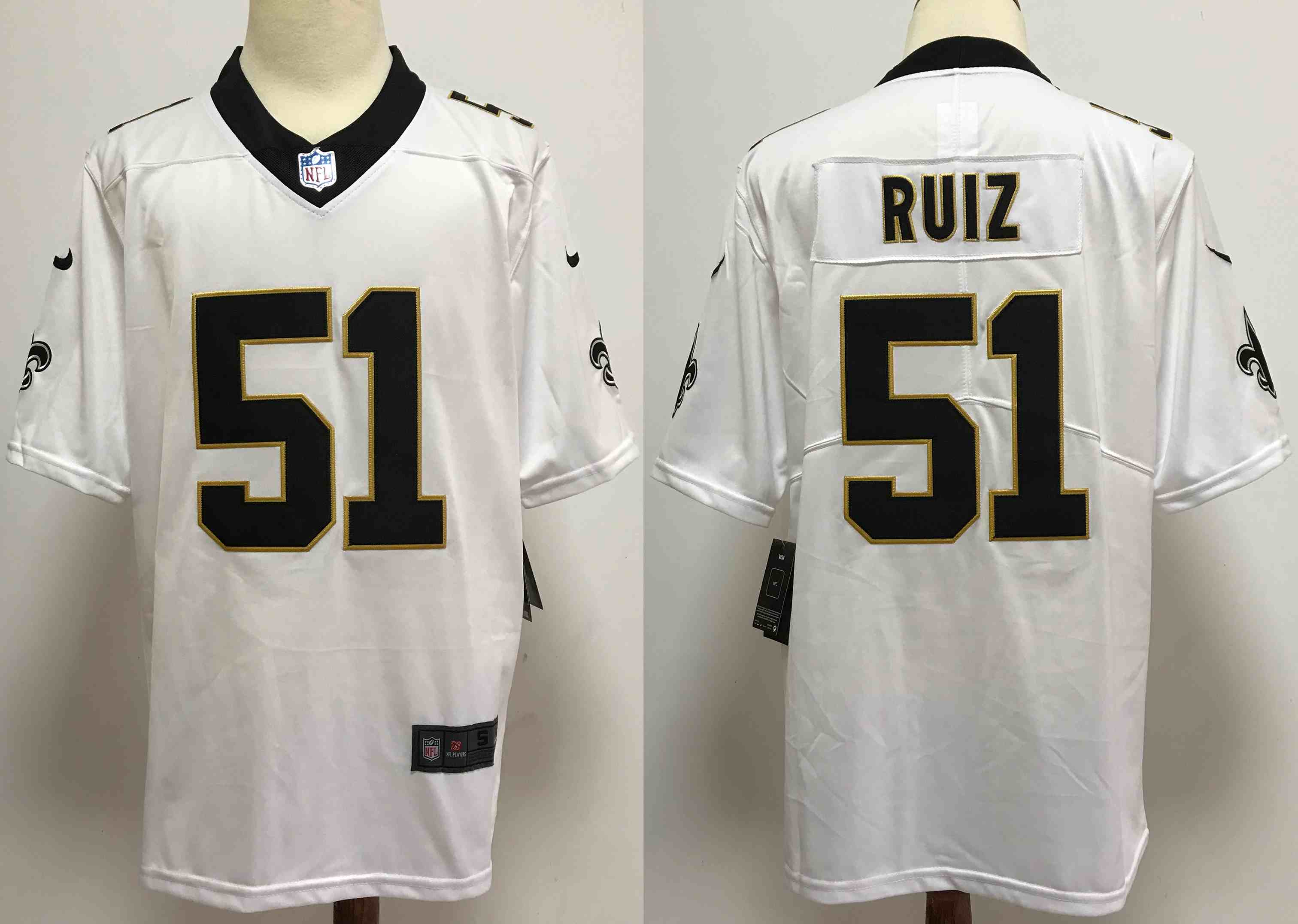 Men's New Orleans Saints #51 Cesar Ruiz 2020 White Limited Stitched NFL Jersey