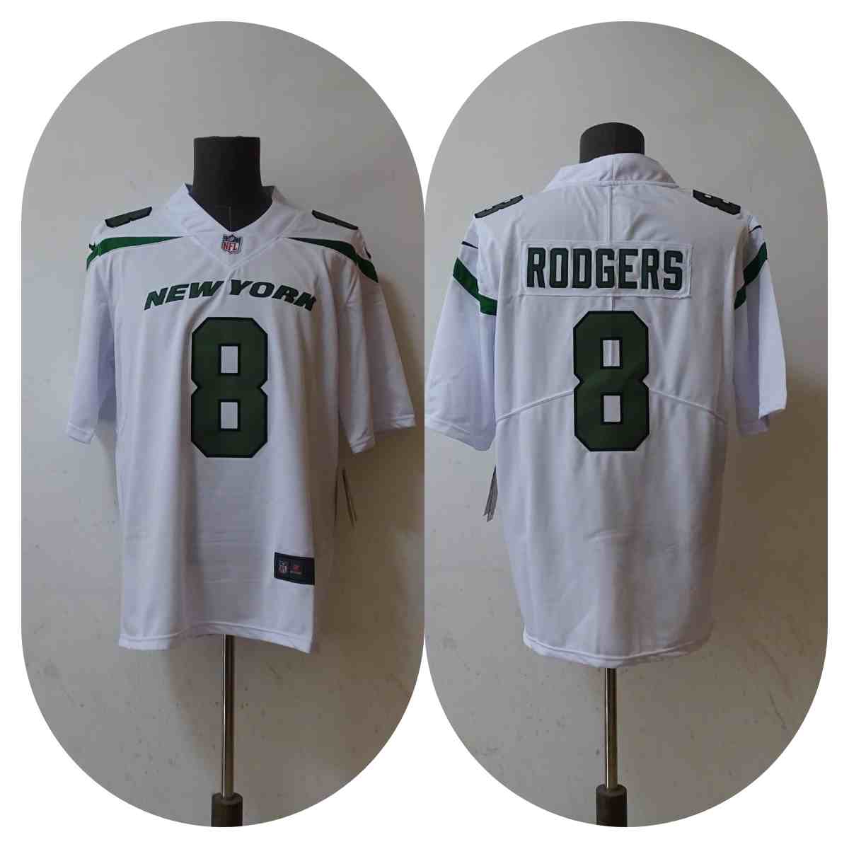 Men's New York Jets #8 Aaron Rodgers White Vapor Untouchable Limited Stitched Jersey