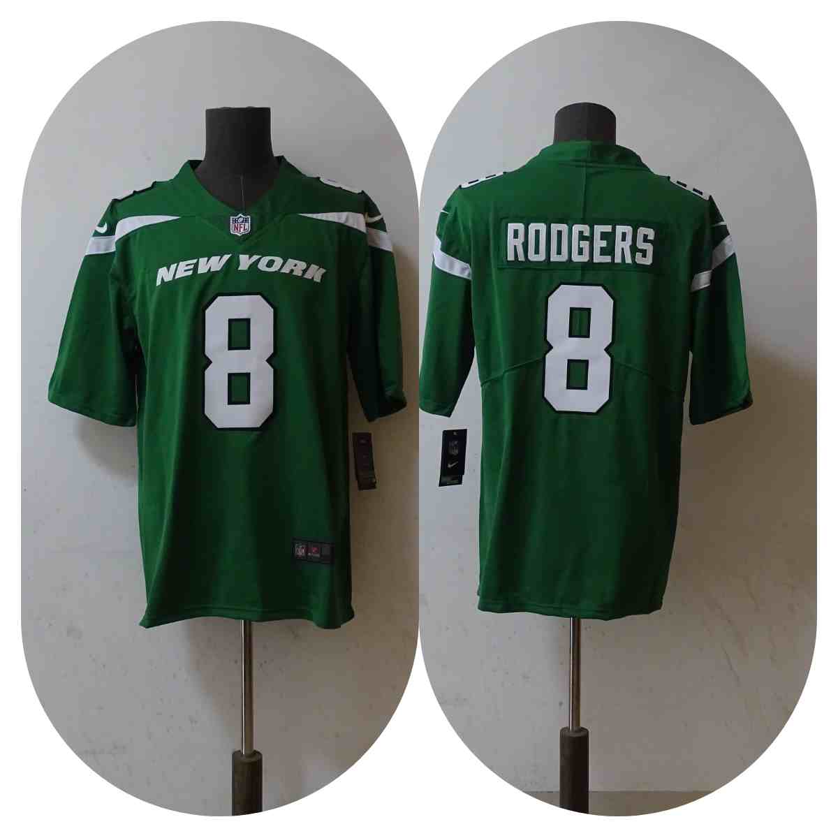 Men's New York Jets #8 Aaron Rodgers Green Vapor Untouchable Limited Stitched Jersey