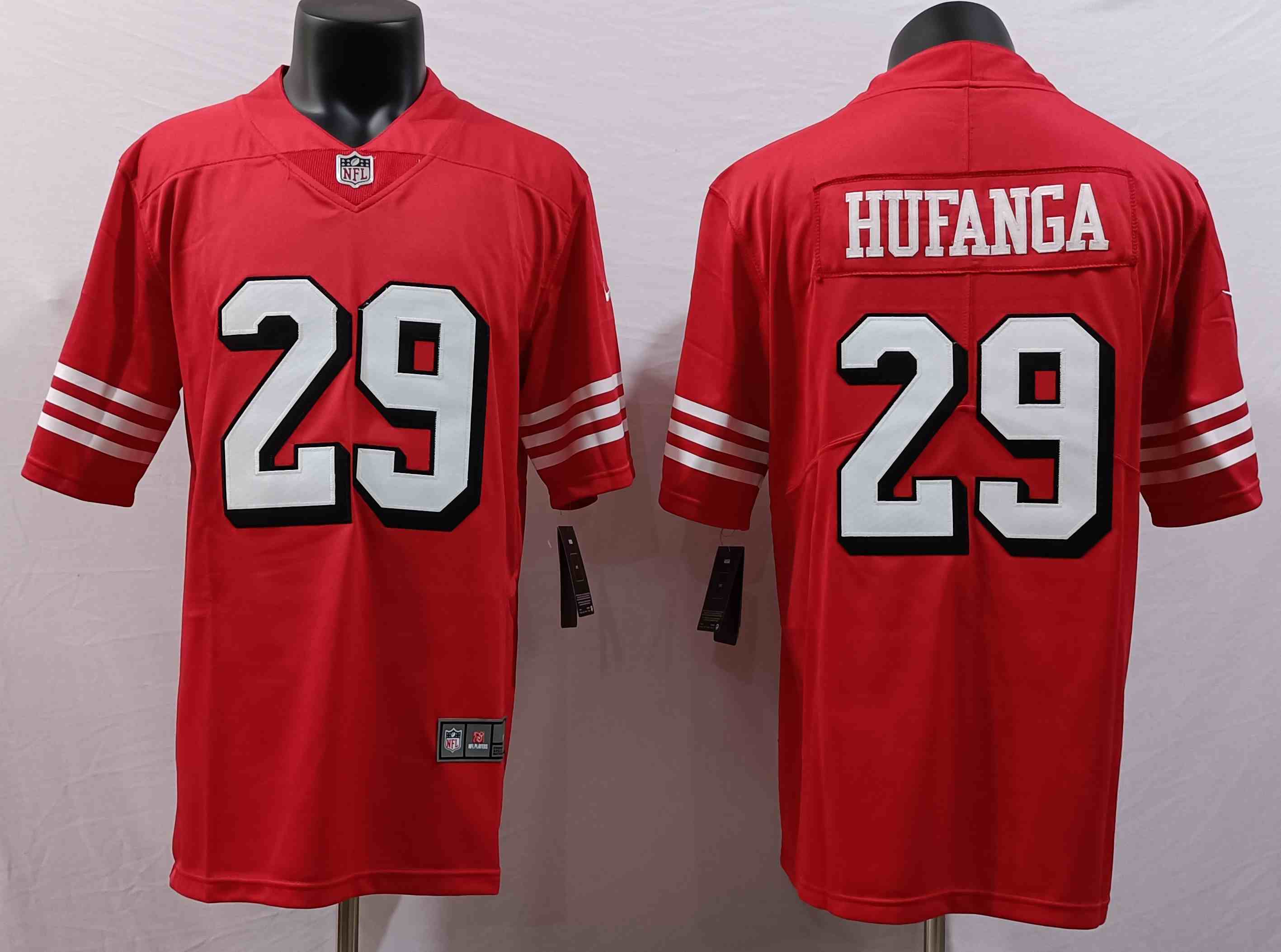 Men's San Francisco 49ers #29 Talanoa Hufanga red Stitched Football Jersey