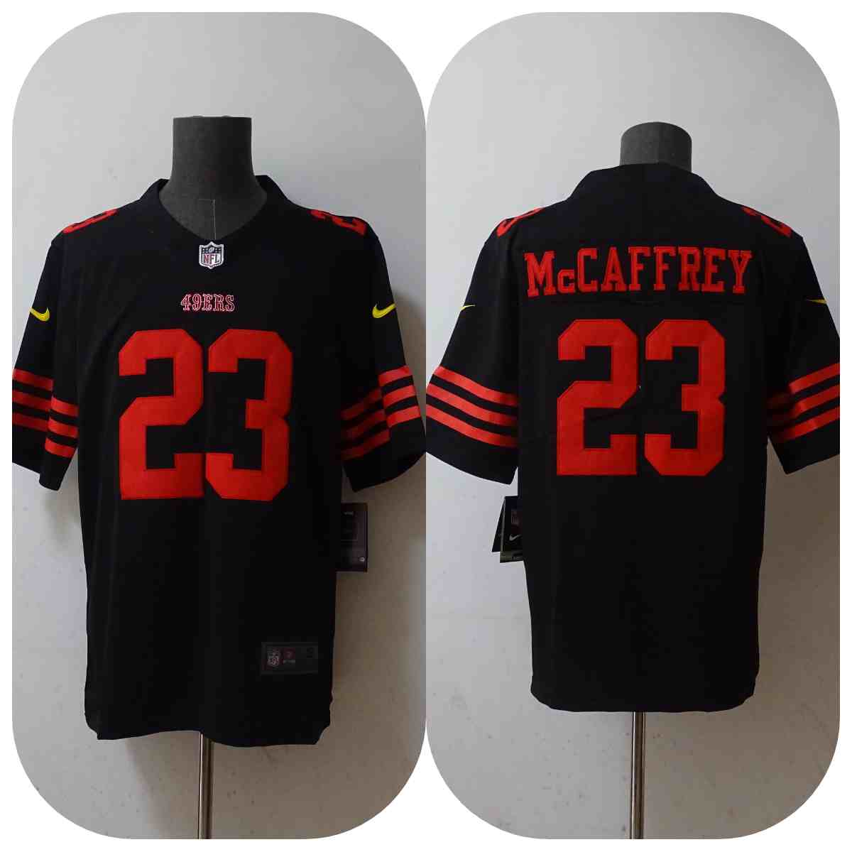 Men's San Francisco 49ers #23 Christian McCaffrey red  Vapor Untouchable Stitched Jersey
