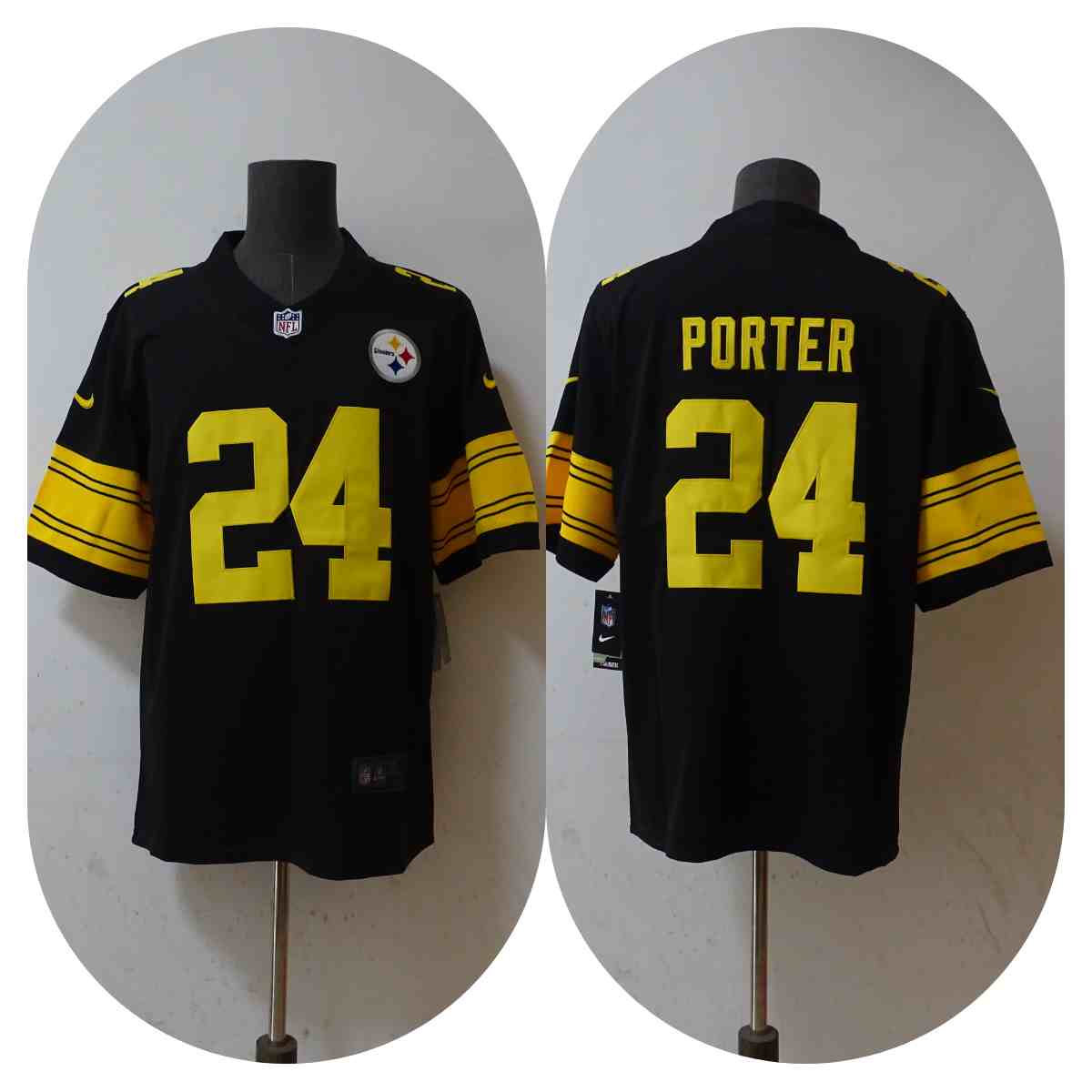 Men's Pittsburgh Steelers #24 Joey Porter Jr. Black 2023 Draft Color Rush Limited Stitched Jersey