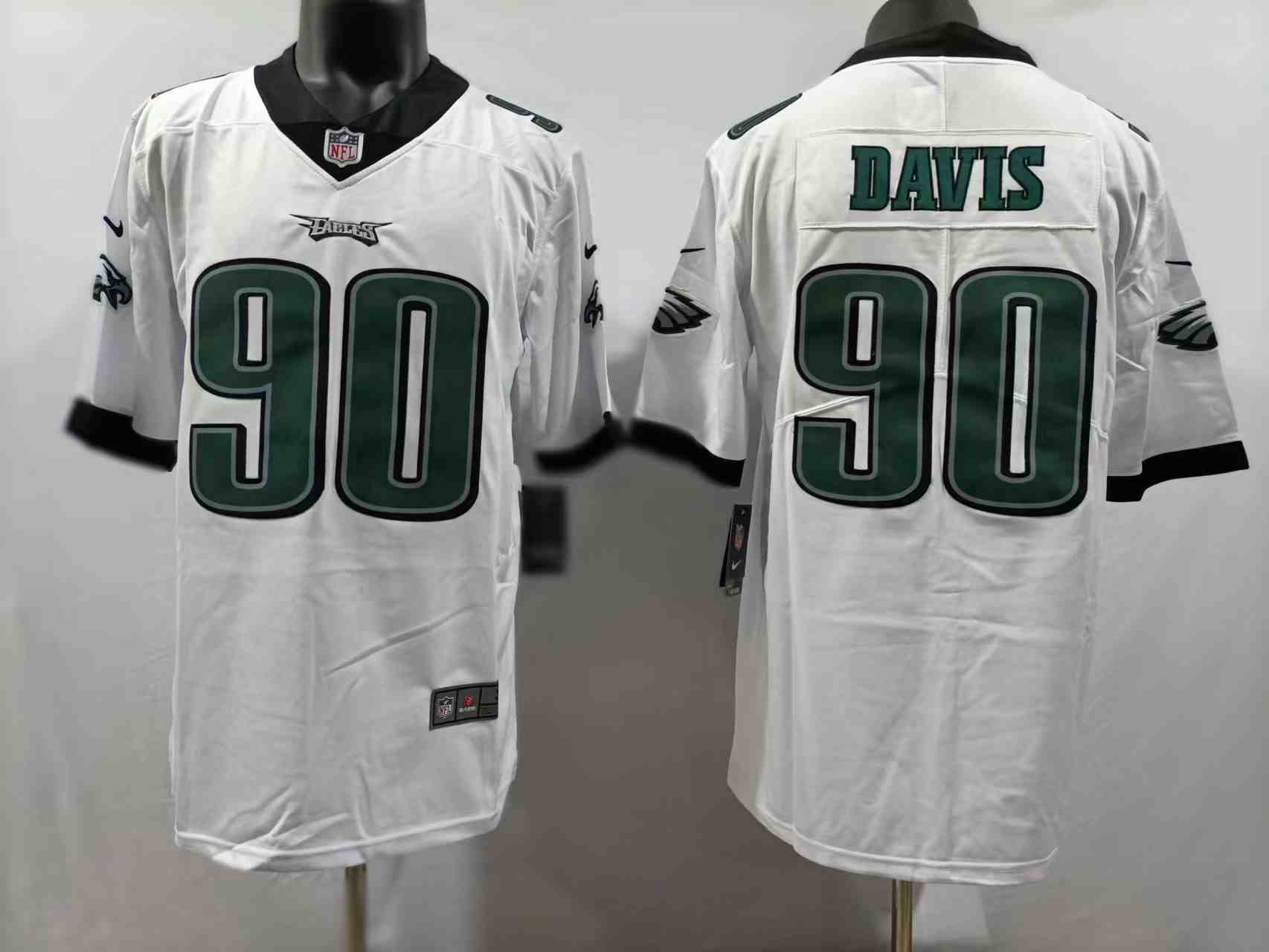 Men's Philadelphia Eagles #90 Jordan Davis White Vapor Untouchable Limited Stitched Jersey