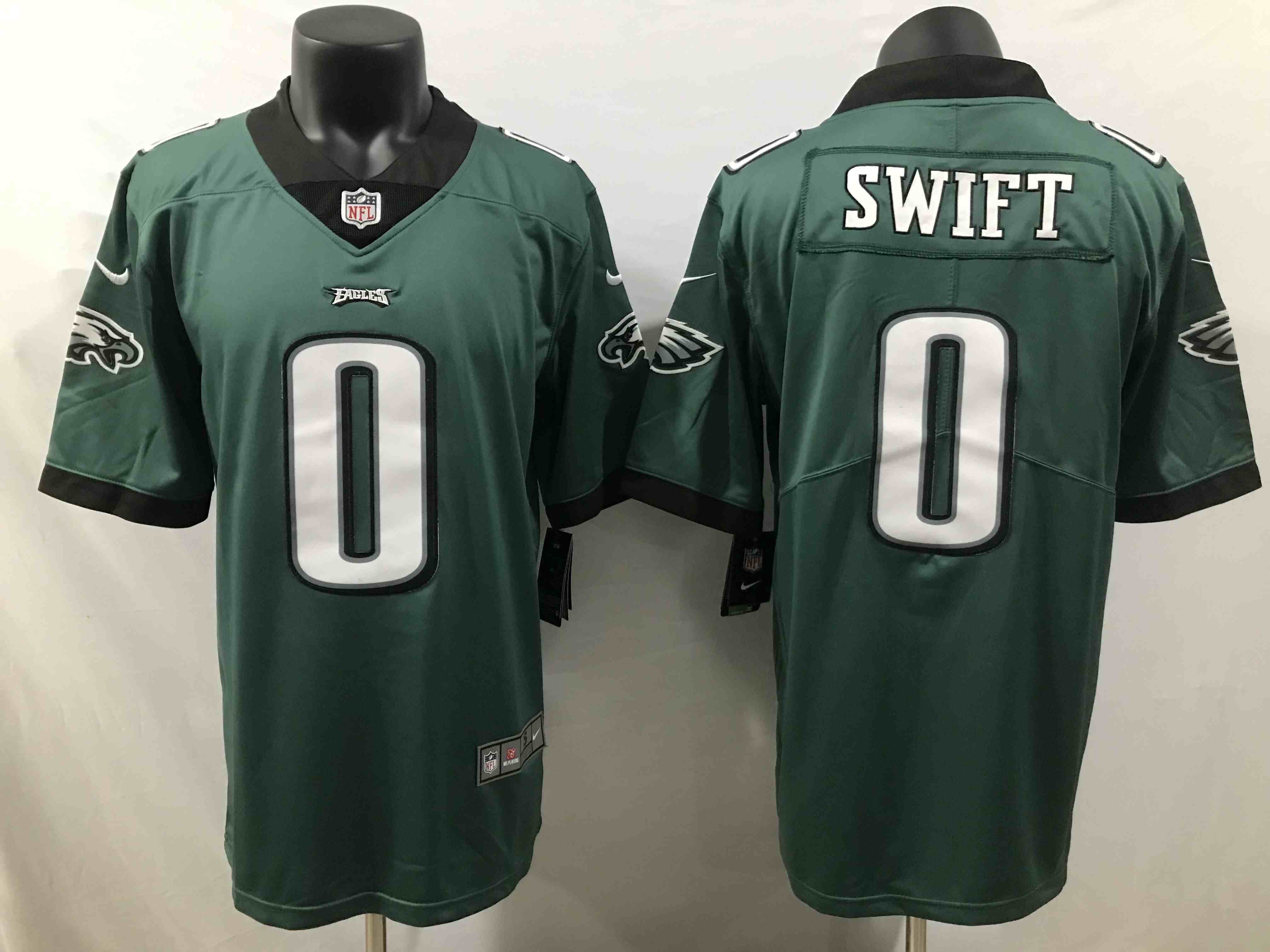 Men's Philadelphia Eagles #0 D'Andre Swift Green Draft Vapor Limited Stitched Football Jersey